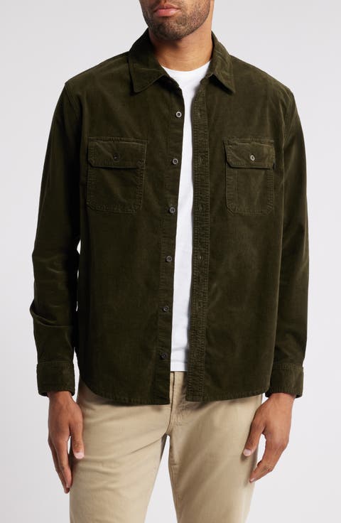 PERSTEP正規品★24AW★Corduroy Over fit Button Shirt James Perse Corduroy utility shirt Old Whiskey Pigment