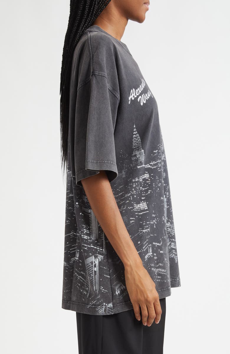 New York City Skyline Crystal Embellished T-Shirt