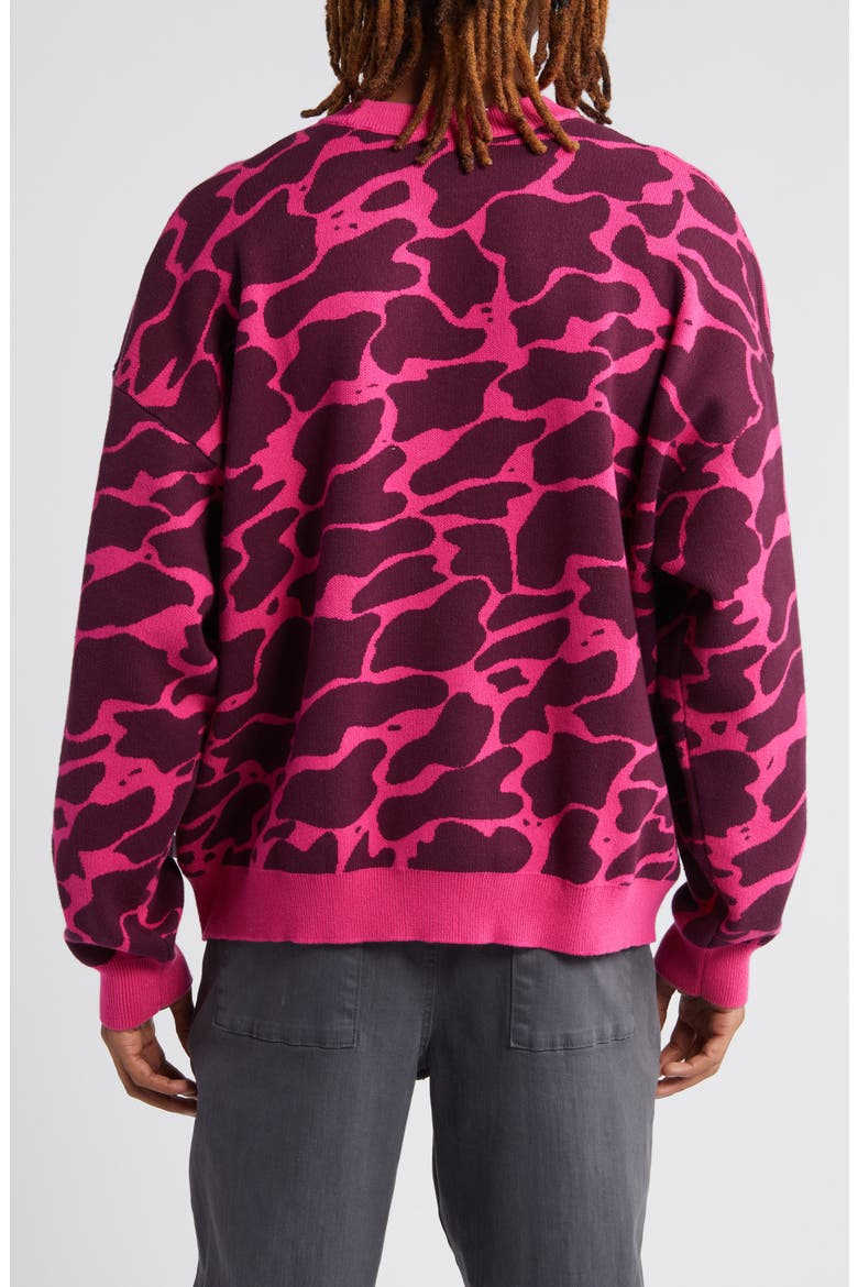 Abstract Jacquard Cotton Sweater, Alternate, color, CACTUS FLOWER
