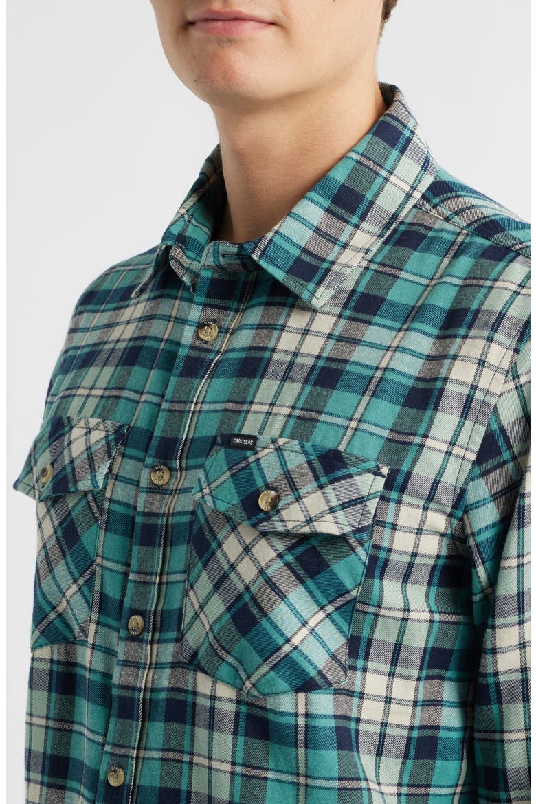 Tanglewood Plaid Flannel Button-Up Shirt, Alternate, color, WHITE/ BLUE