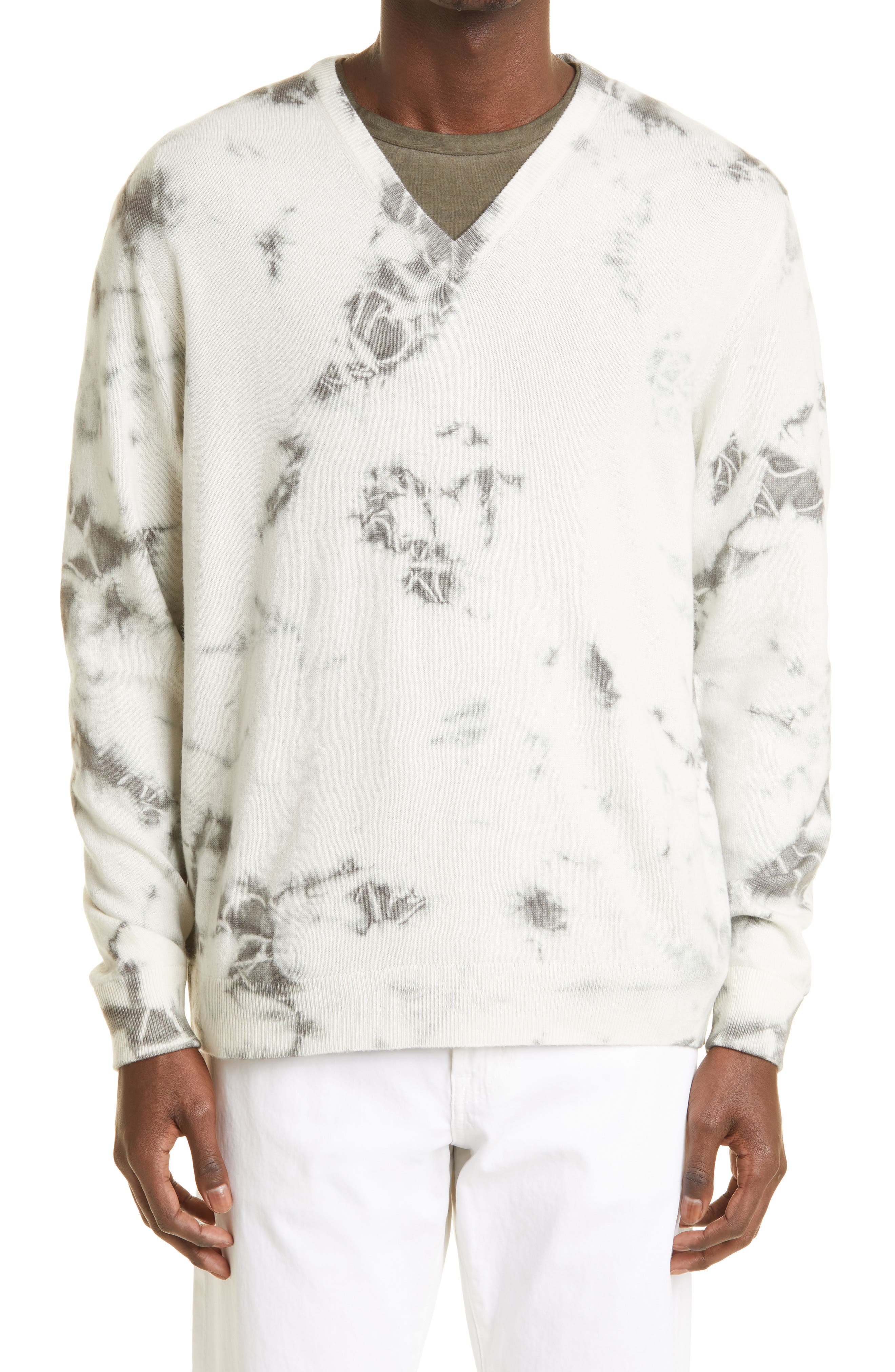 Massimo Alba Kaleidoscope Painted V-Neck Cashmere Sweater (Men) | Nordstrom