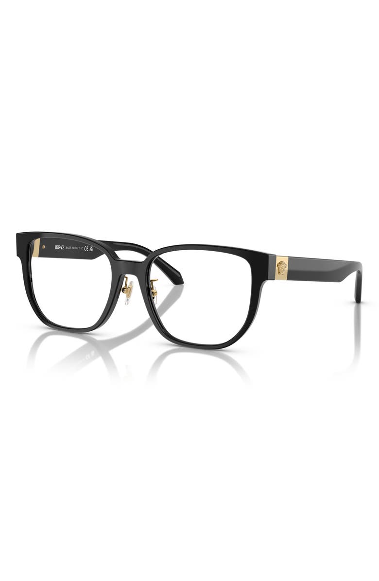 Versace 54mm Square Optical Galsses, Alternate, color, Black
