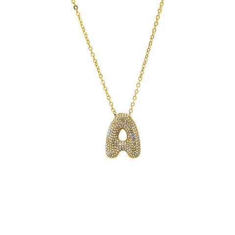 Pave XL Initial Pendant Necklace