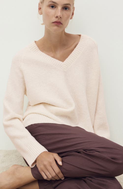 Mango V-neck Sweater In Pink