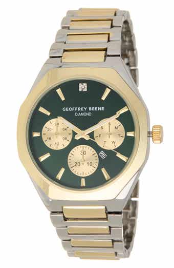 GEOFFREY BEENE Diamond Two-Tone Bracelet Watch, 43mm