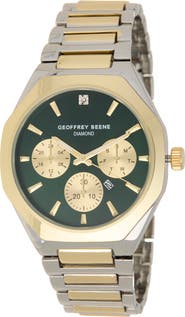 GEOFFREY BEENE Diamond Two-Tone Bracelet Watch, 43mm