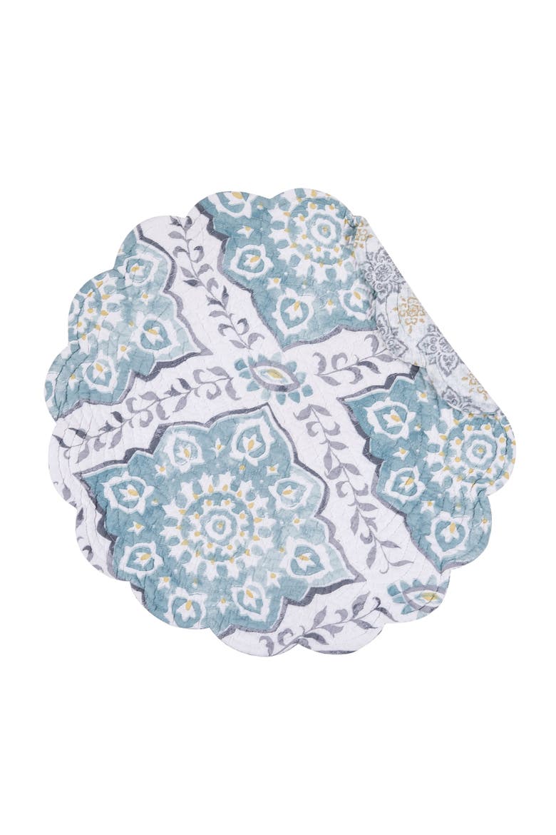Harlan Round Placemats, Set of 6, 17", Alternate, color, Blue