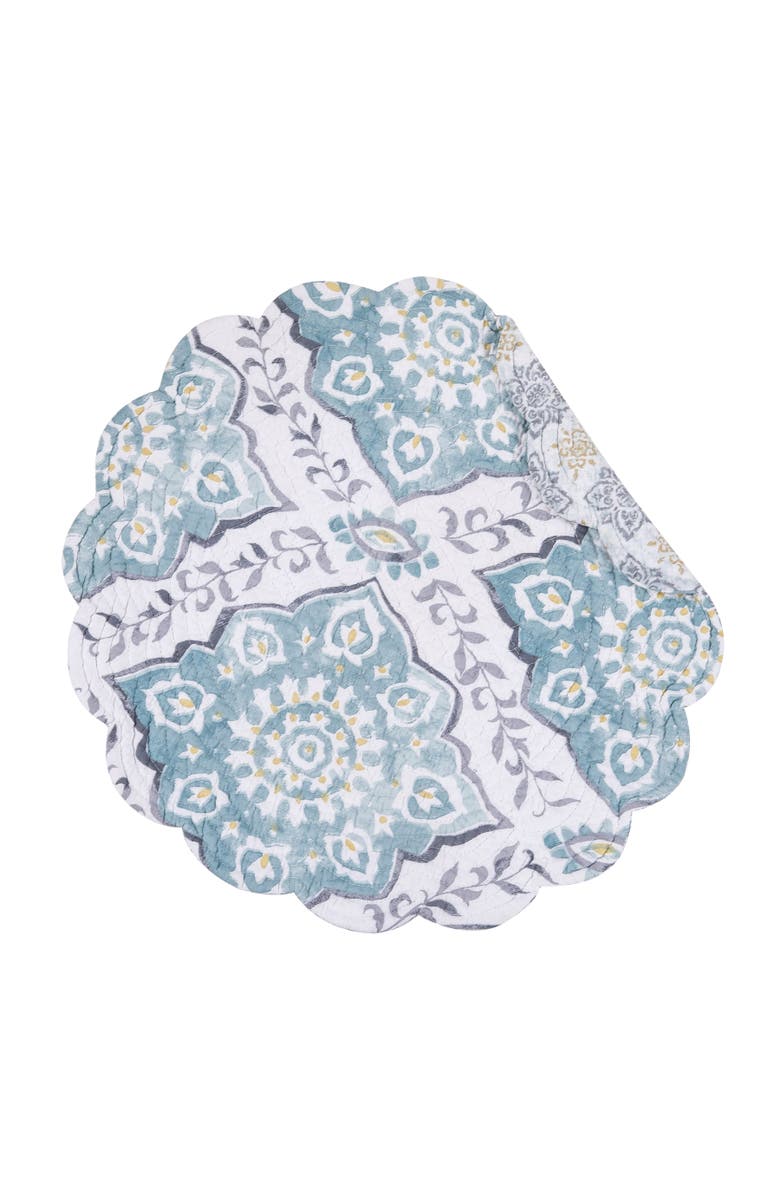 C&F Home Harlan Round Placemats, Set of 6, 17", Alternate, color, Blue