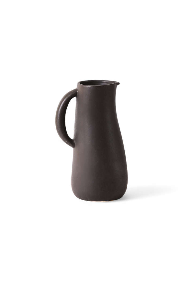 Gharyan Stoneware Stoneware Jug Dadasi 50 oz, Main, color, Black