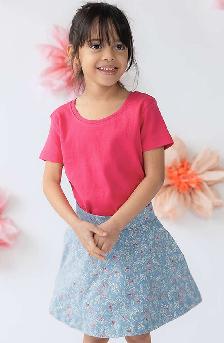 Mightly Organic Cotton Short Sleeve Ribbed Scoop Neck Tee, Alternate, color, Begonia