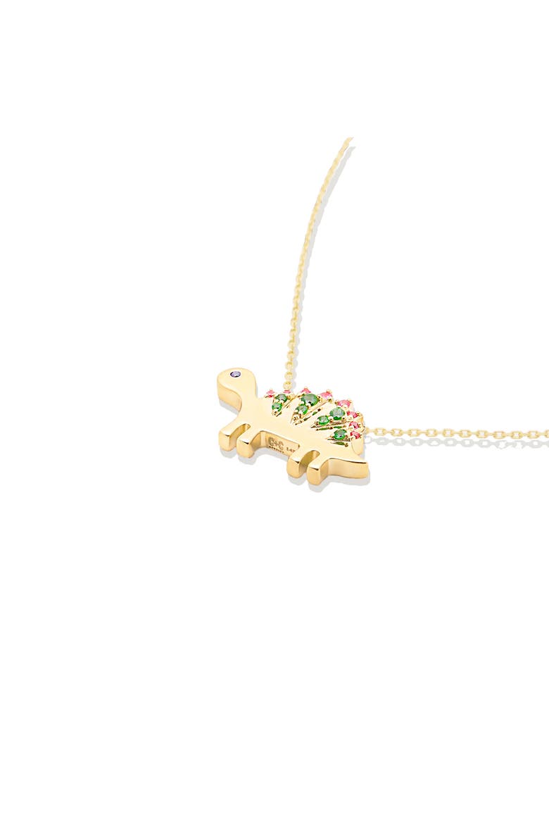 Juju Dino Charm Necklace, Alternate, color, Gold