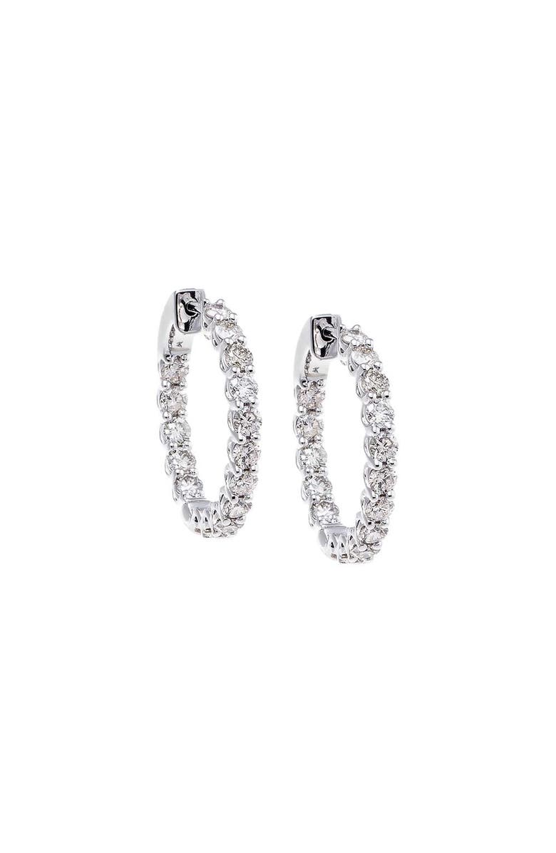BY ADINA EDEN Diamond Statement Inside & Out Hoop Earring 14K, Main, color, 14K White Gold