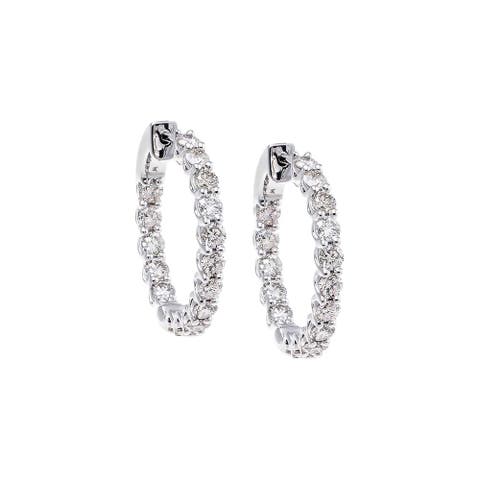 Diamond Statement Inside & Out Hoop Earring 14K