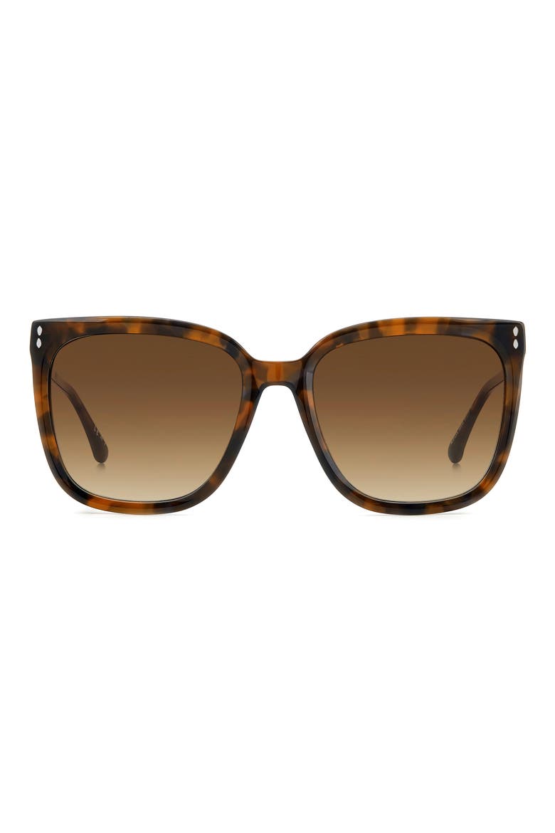 In Love 57mm Gradient Square Sunglasses, Main, color, HAVANA/ BROWN GRADIENT