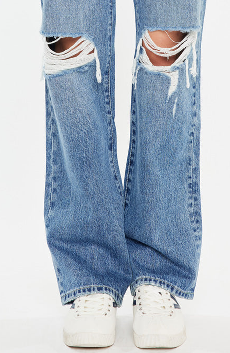 KanCan Debra Essentials High Rise 90's Criss Cross Straight Jeans, Alternate, color, Medium Wash