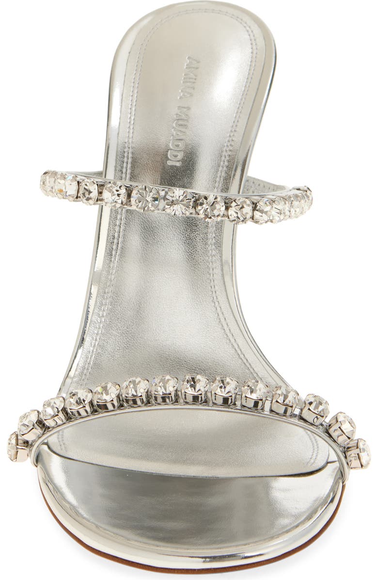 Amina Muaddi Gigi Crystal Strap Metallic Sandal, Alternate, color,