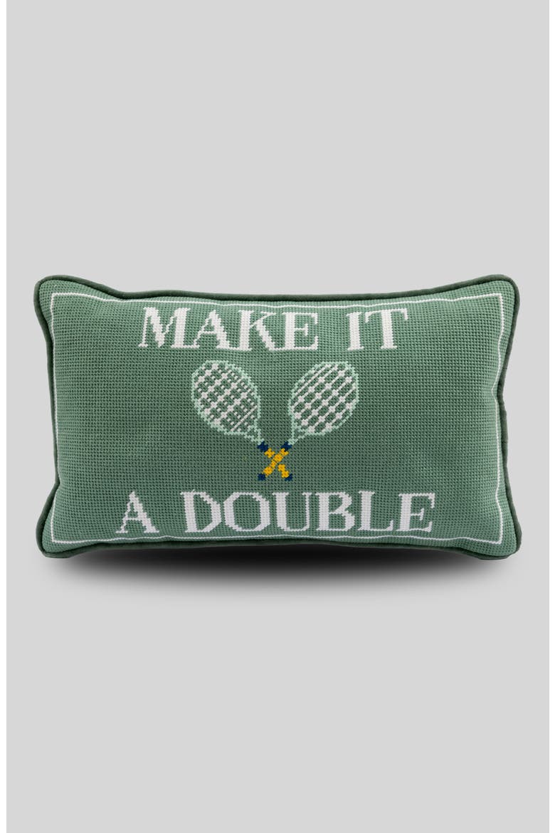 Make It A Double Needlepoint Pillow, Main, color, Make it A Double