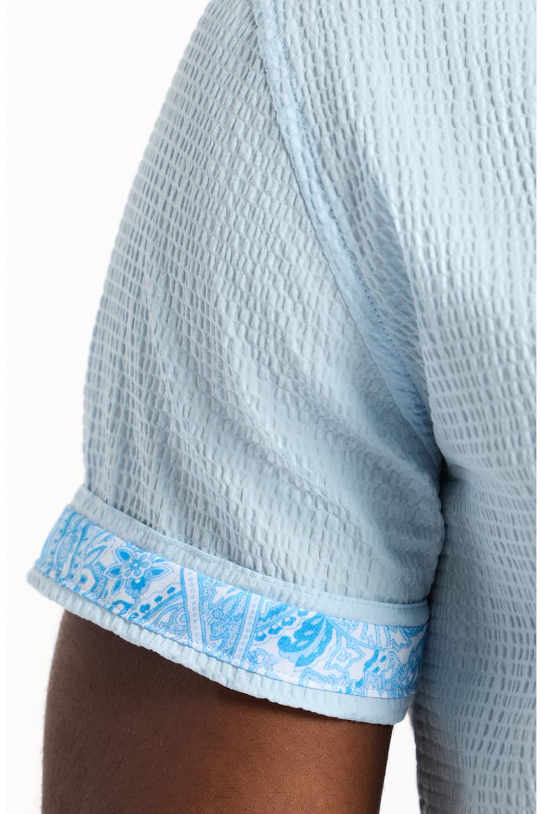 Harbor Short Sleeve Stretch Cotton Button-Up Shirt, Alternate, color, LIGHT BLUE