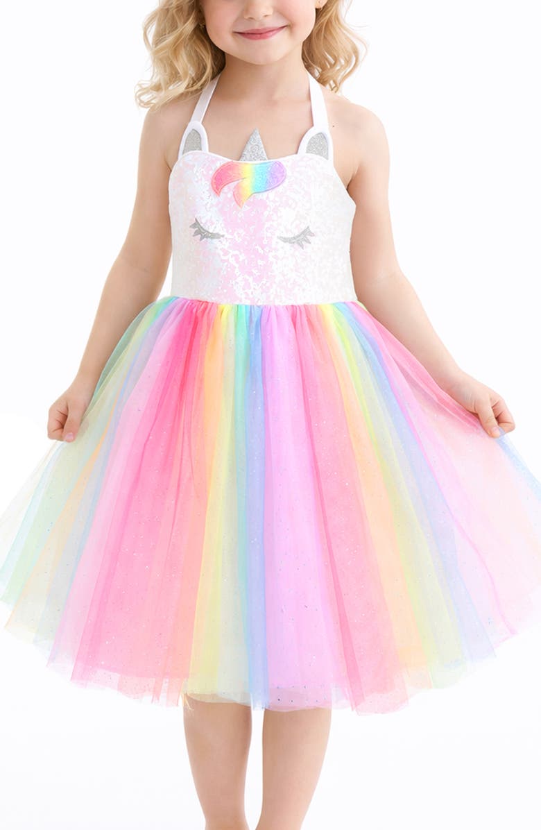 Zunie Kids' Sequin Unicorn Tutu Dress, Alternate, color,