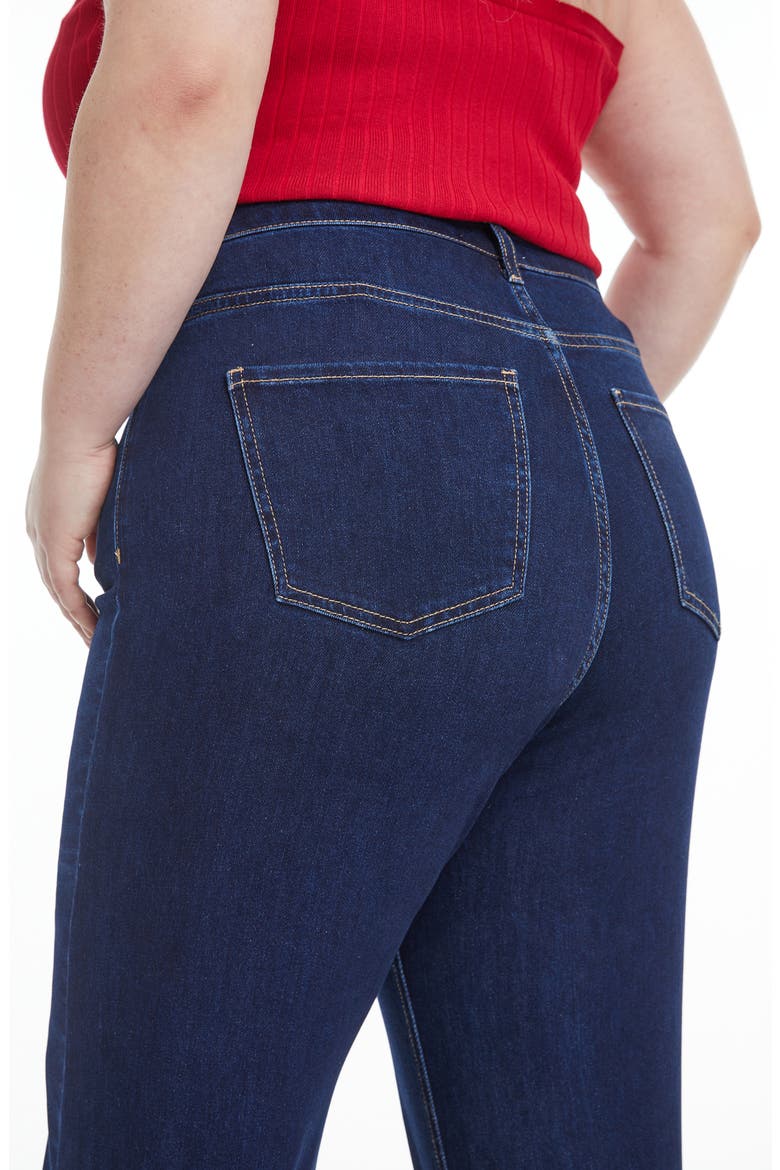 High Waist Wide Leg Jeans, Alternate, color, DEEP WATER