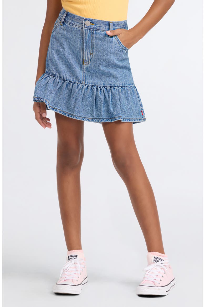 Kids' Flounce Denim Skirt, Alternate, color, REACH FOR THE STARS