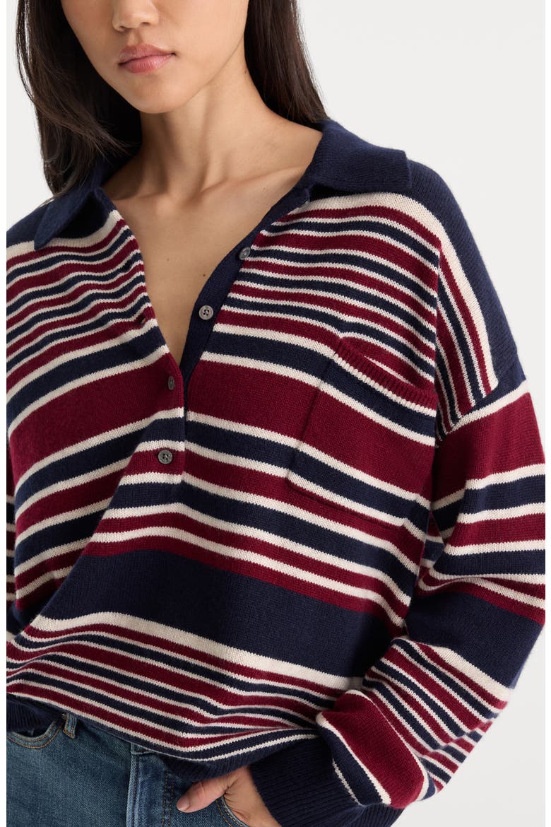 The Oversized Rugby Sweater, Alternate, color, MULTI STRIPE