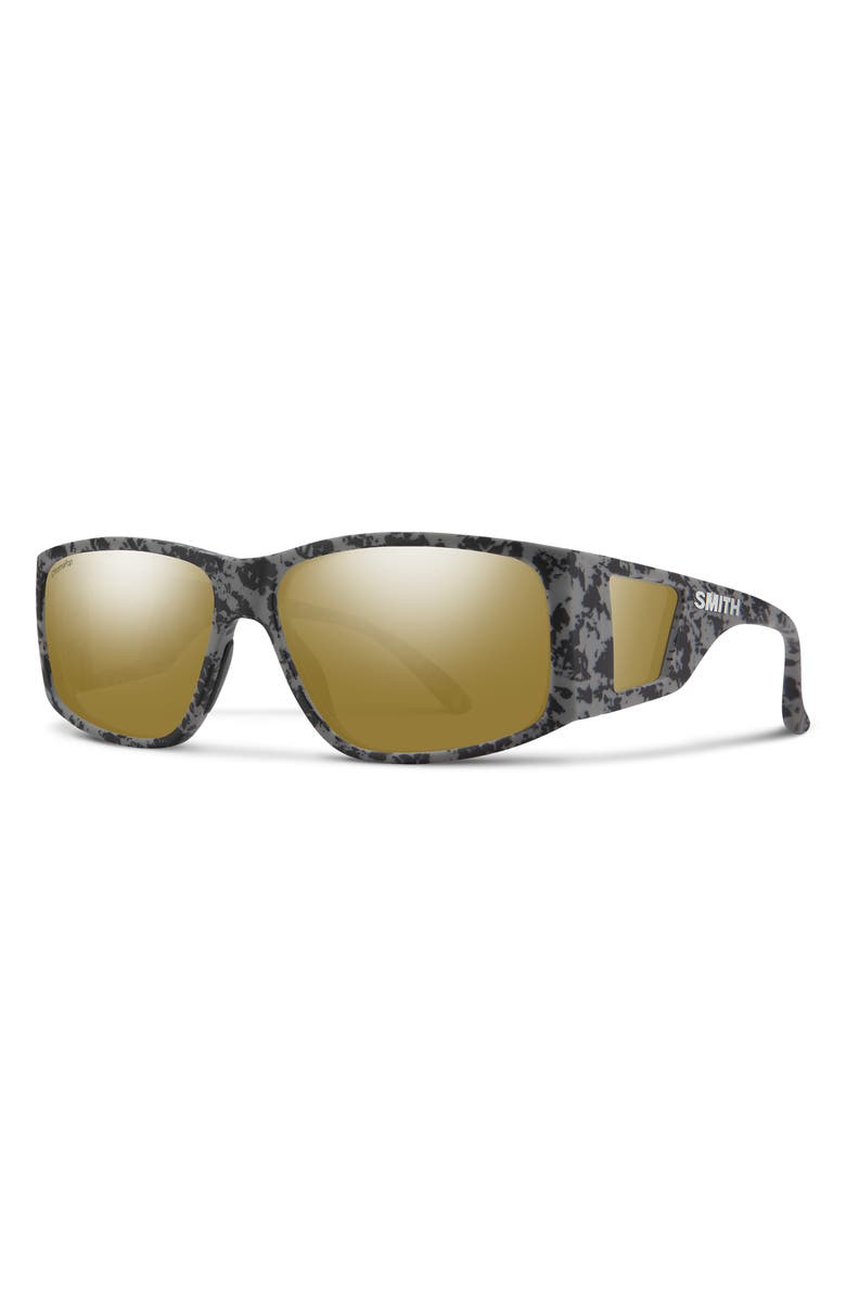 Smith Monroe Peak 62mm Oversize ChromaPop<sup>™</sup> Polarized Sunglasses, Alternate, color, Gray Marble / Bronze