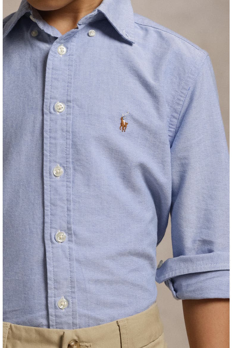 Kids' Oxford Cotton Button-Down Shirt, Alternate, color, BLUE