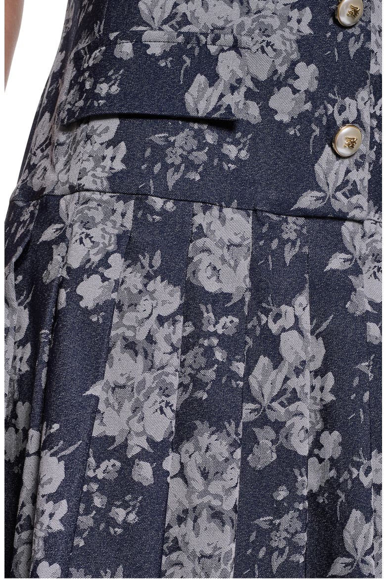 Sleeveless Denim Jacquard Minidress, Alternate, color, INDIGO