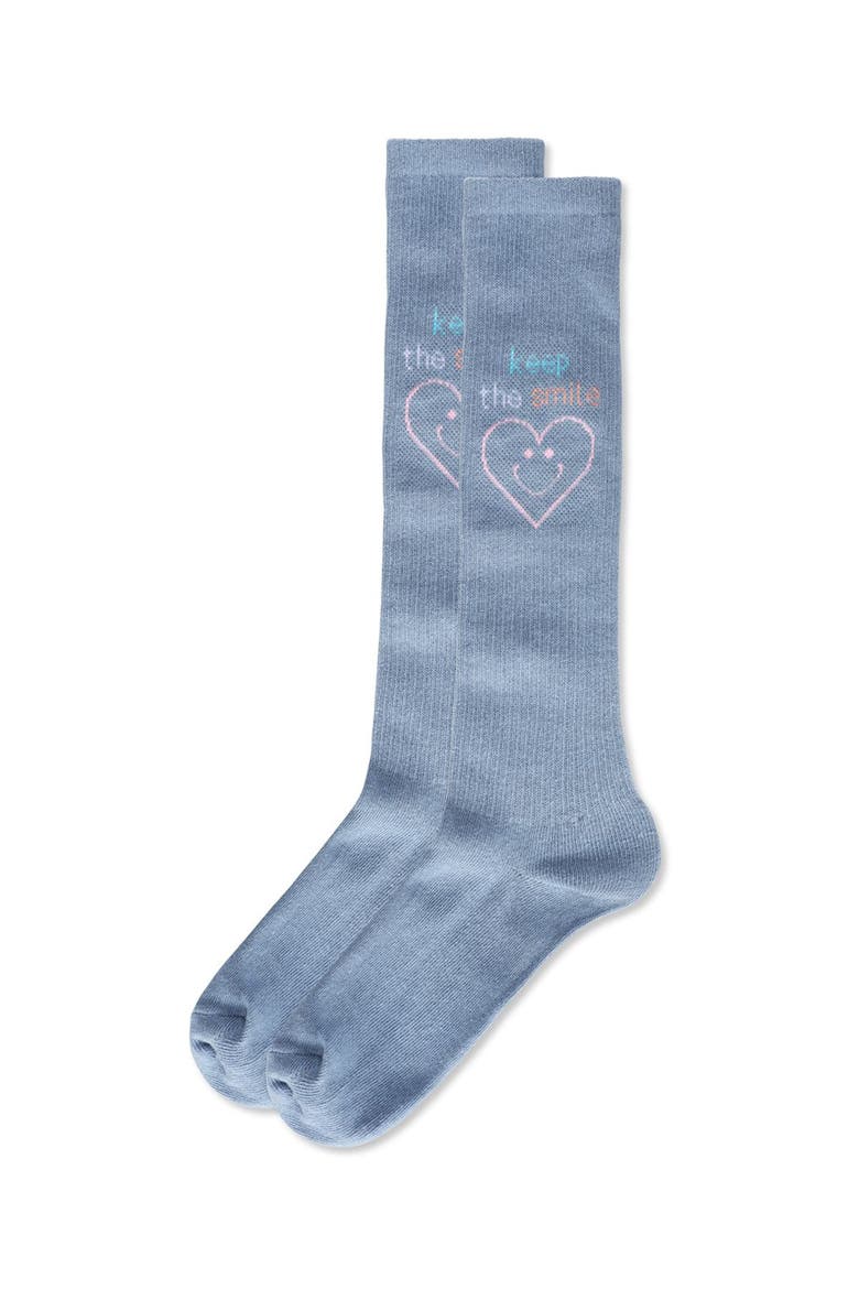 Keep The Smile Knee High Socks, Alternate, color, Blue