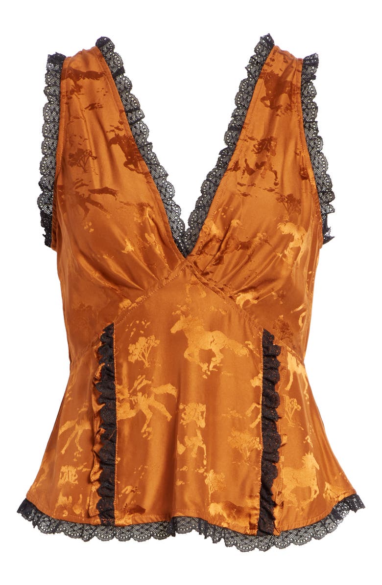 Ganni Silk Jacquard Top, Alternate, color, 