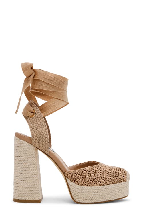 Steve Madden Luvely Ankle Wrap Espadrille Sandal In Tan