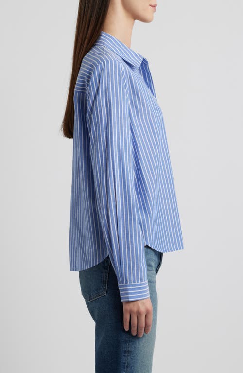 BEACHLUNCHLOUNGE BEACHLUNCHLOUNGE CANDY STRIPE COTTON BLEND BUTTON-UP SHIRT 