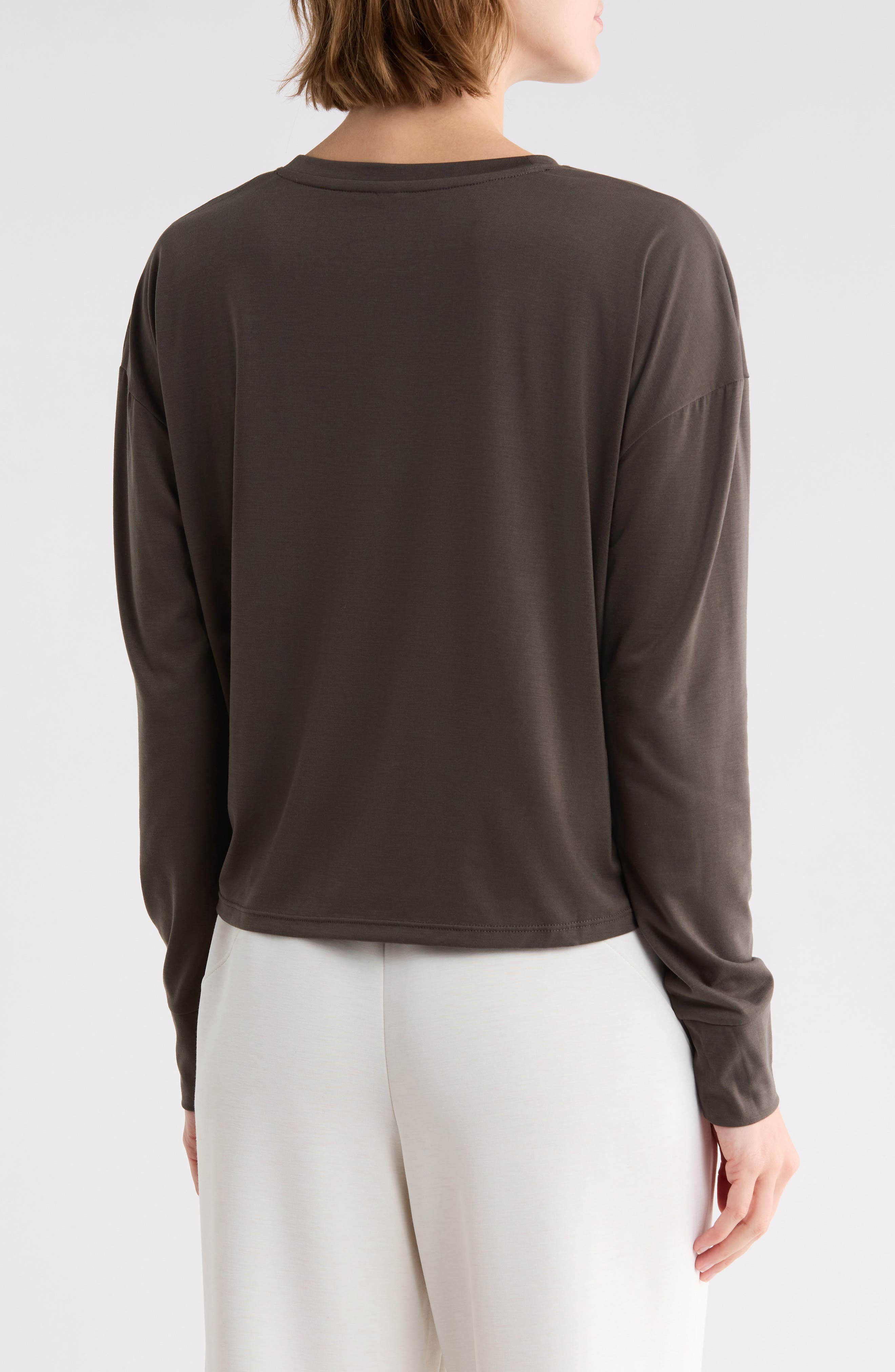 Z by Zella Key Element Long Sleeve Crop T-Shirt (Women) | Nordstromrack