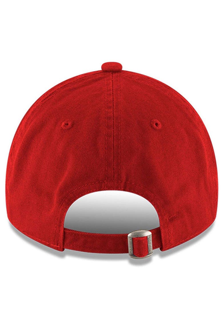 Men's New Era Scarlet Wood Brothers Racing Enzyme Washed 9TWENTY Adjustable Hat, Alternate, color, Scarlet