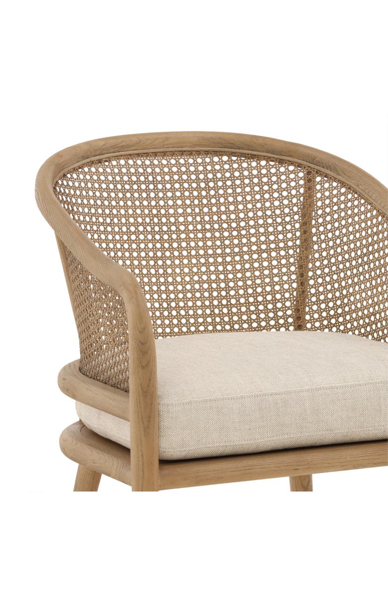 Dovetail Furniture Kendrix Cane Back Linen Dining Chair, Alternate, color, Beige