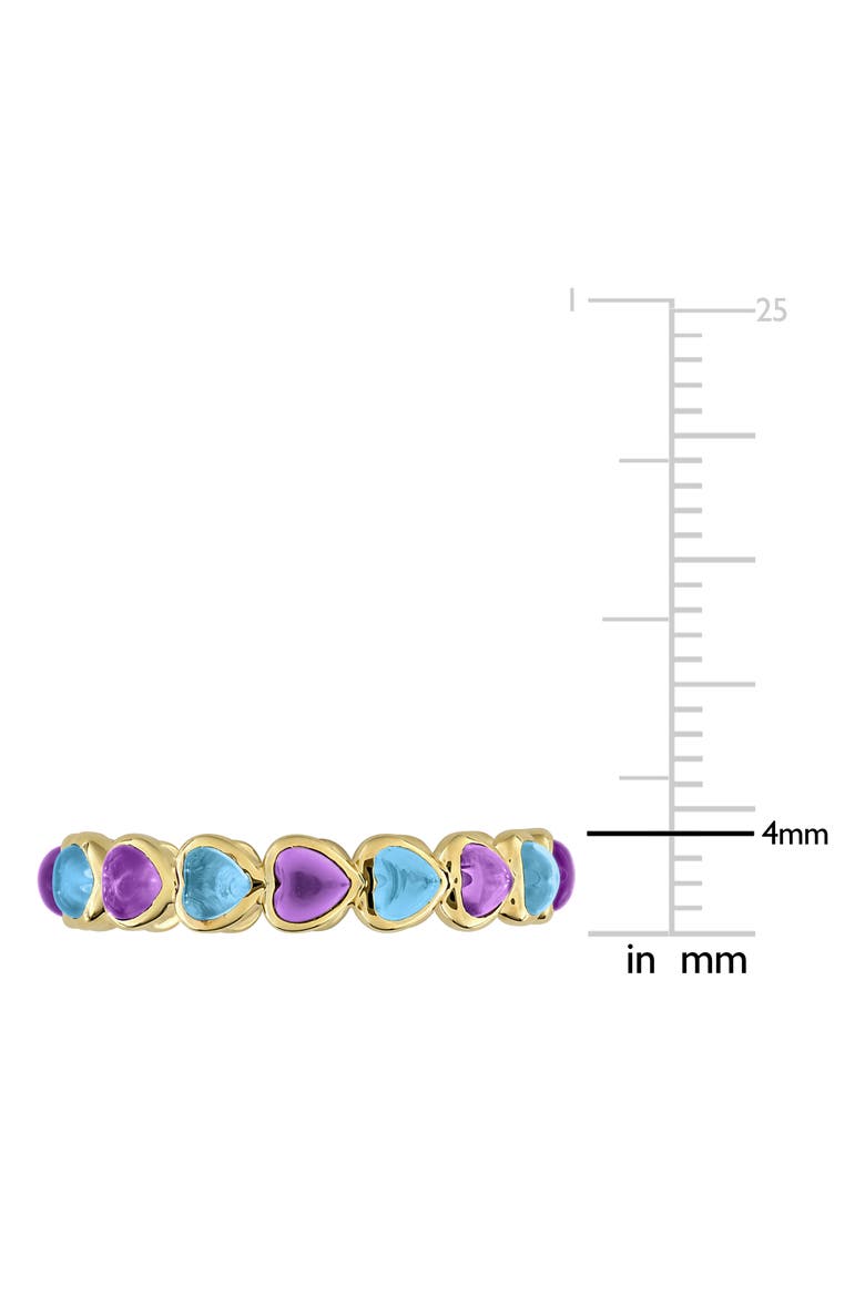 Blue Topaz & African Amethyst Heart Eternity Band Ring, Alternate, color, PURPLE MULTI