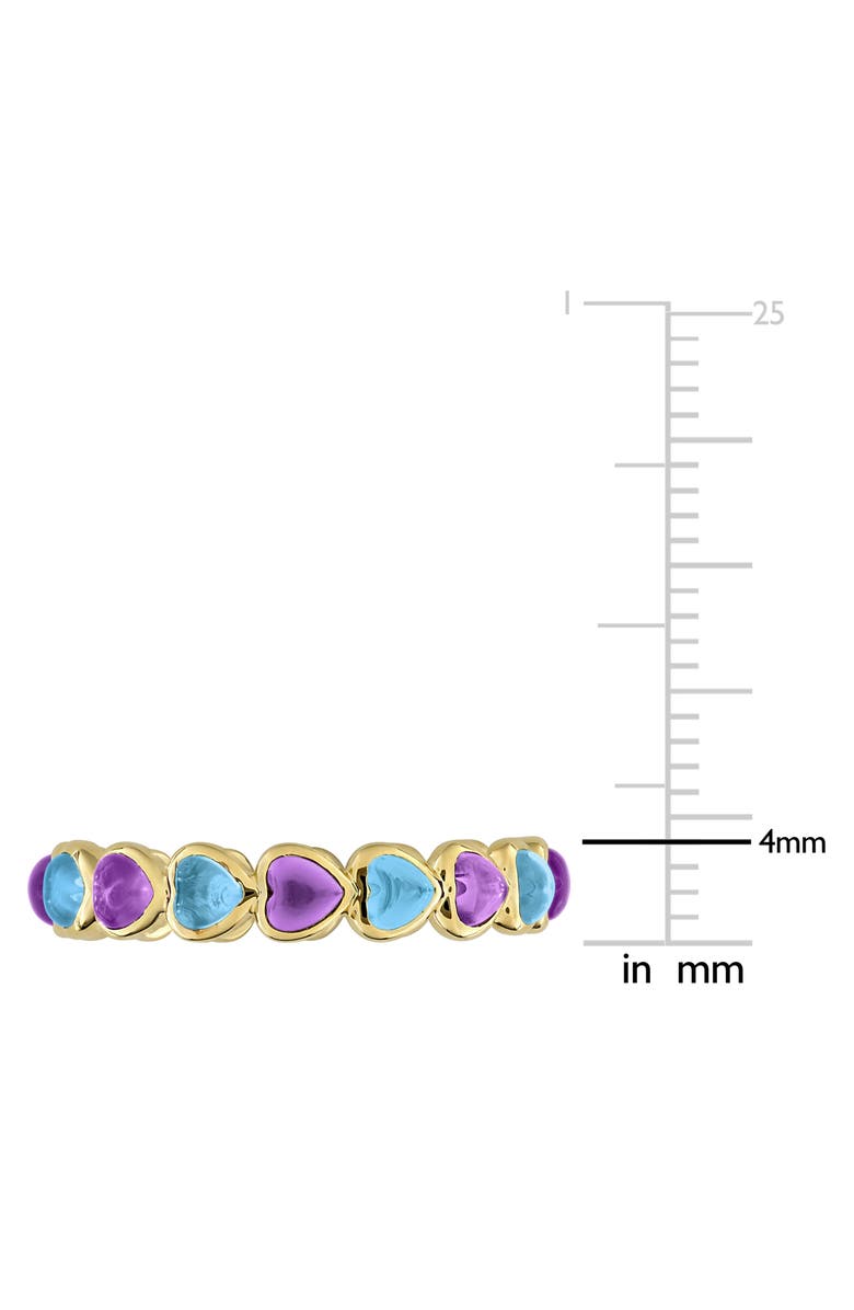 DELMAR Blue Topaz & African Amethyst Heart Eternity Band Ring, Alternate, color, Purple Multi