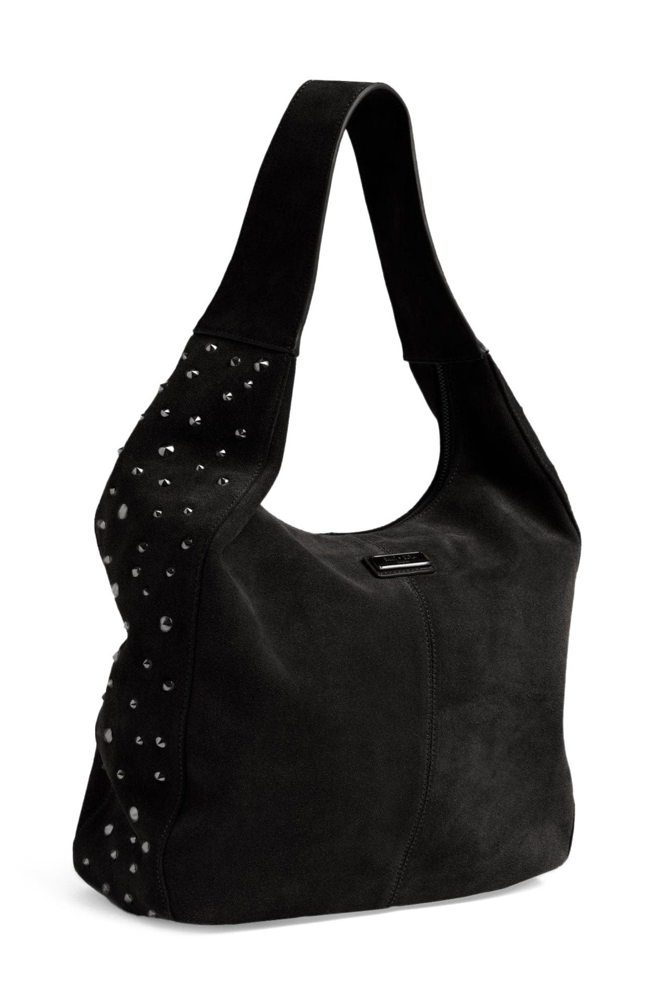 Saint + Sofia Margot Hobo Shoulder Bag, Alternate, color, Black