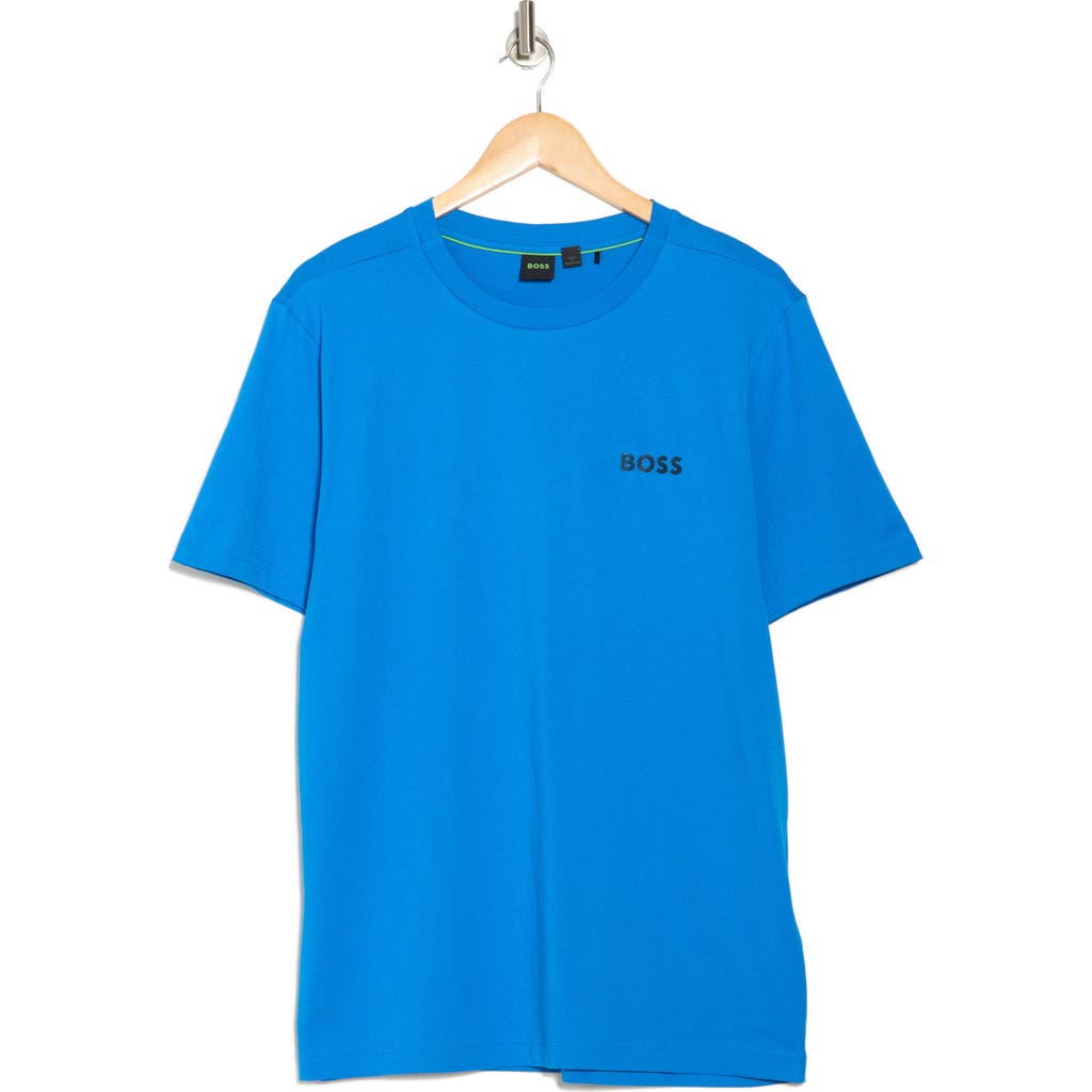 Hugo Boss Boss Logo Graphic T-shirt In Open Blue