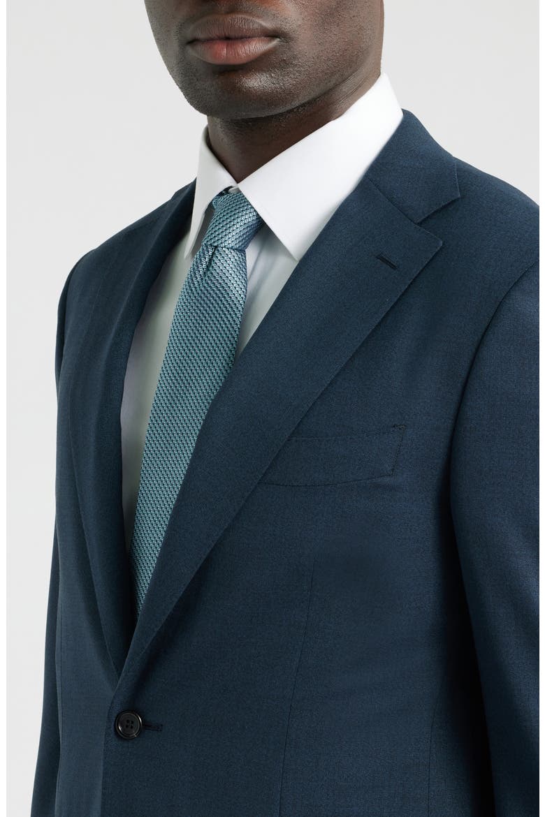 Capri Trim Fit Solid Wool Suit, Alternate, color, DARK BLUE