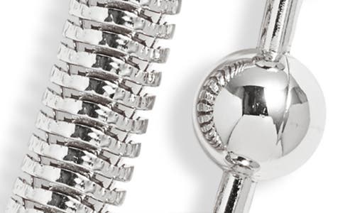 Open Edit Set Of 2 Snake & Ball Chain Necklaces In Rhodium