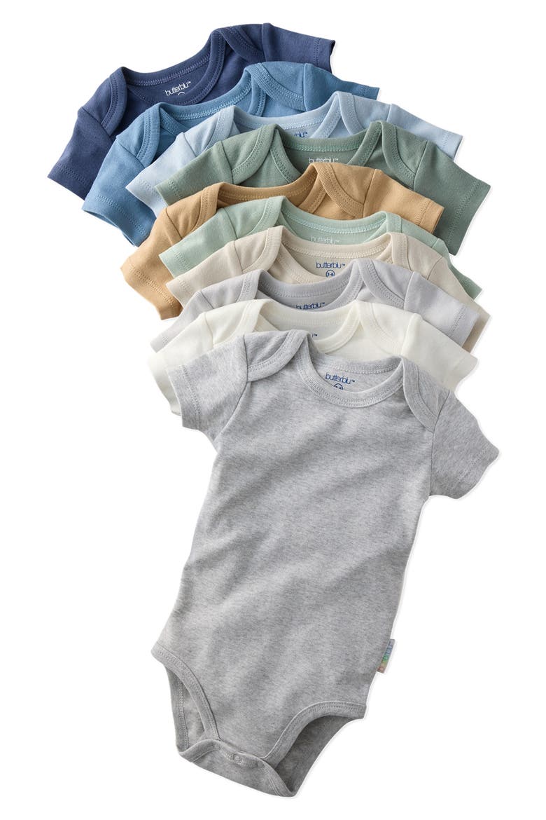 Avery Assorted 10-Pack Bodysuits, Main, color, SEAFOAM TERRA RAINBOW