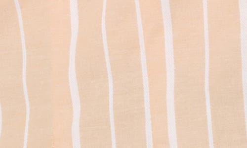 Joe's Stripe Pleated Cotton Button-up Shirt In Tan/white Stripe