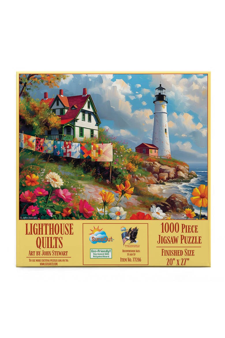 Lighthouse Quilts 1000 piece Jigsaw Puzzle for Adults, Alternate, color, Multicolor