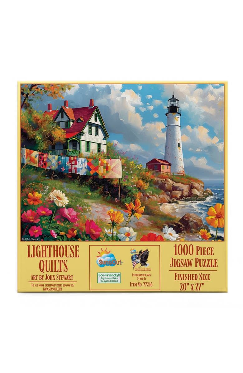 Sunsout Lighthouse Quilts 1000 piece Jigsaw Puzzle for Adults, Alternate, color, Multicolor