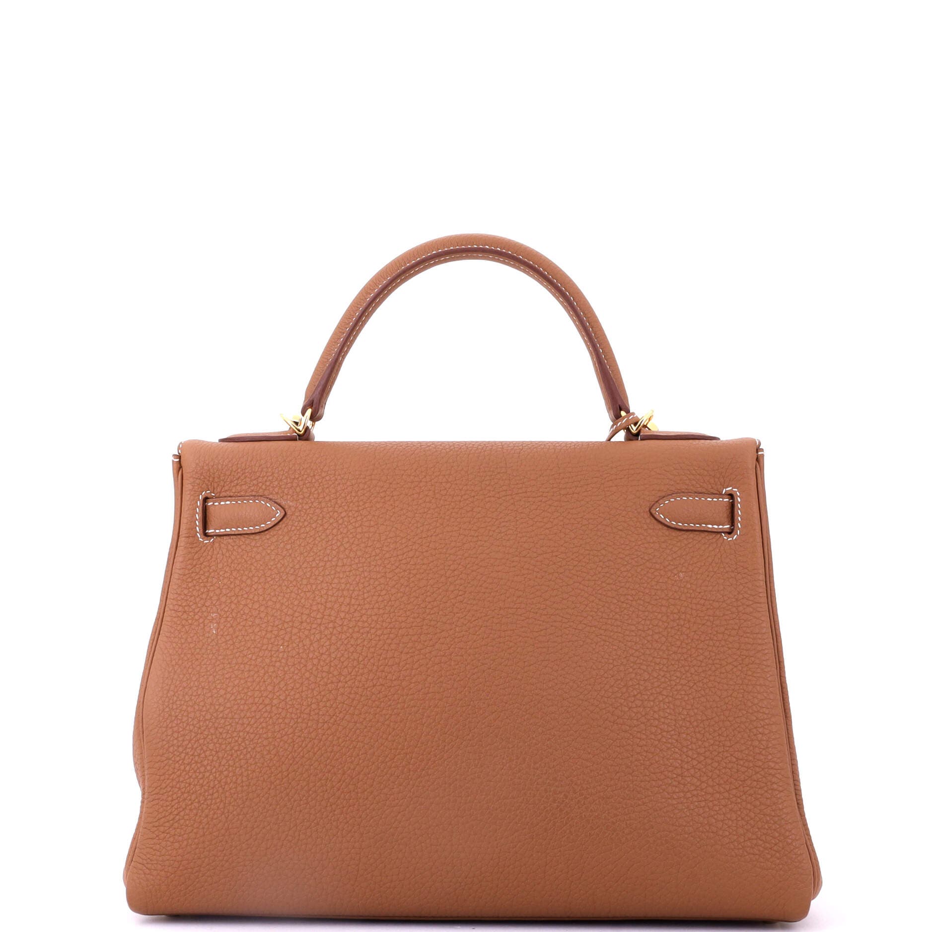 Pre-Owned Hermes Kelly Handbag Brown Togo with Gold Hardware 32, Alternate, color, Gold