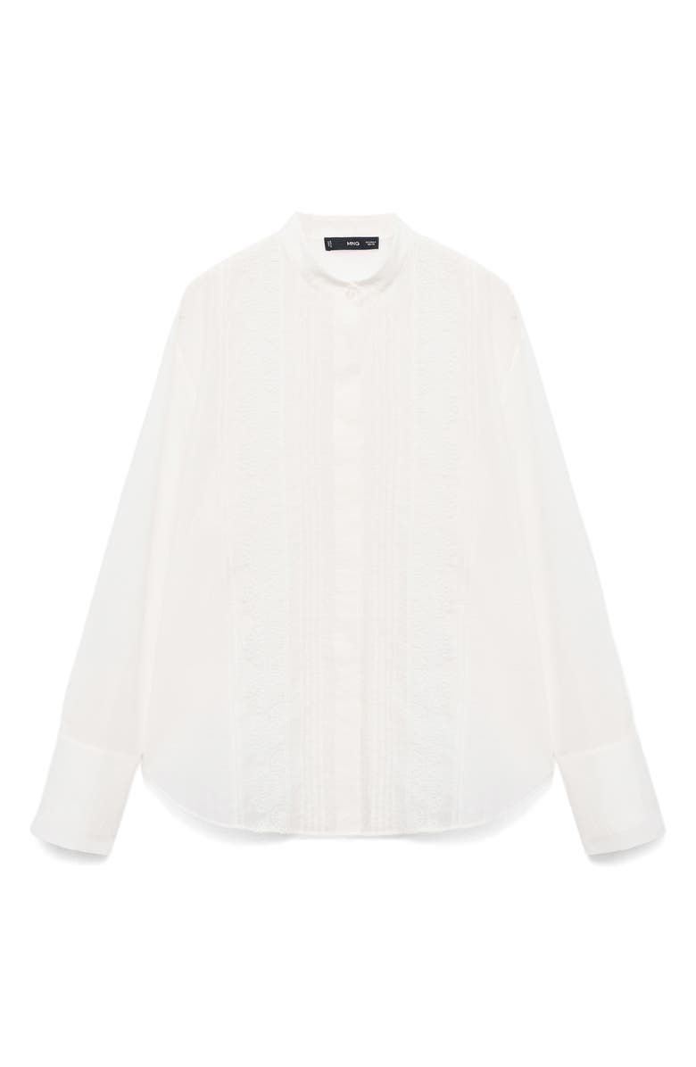 MANGO Stitch Detail Shirt, Alternate, color, Ecru
