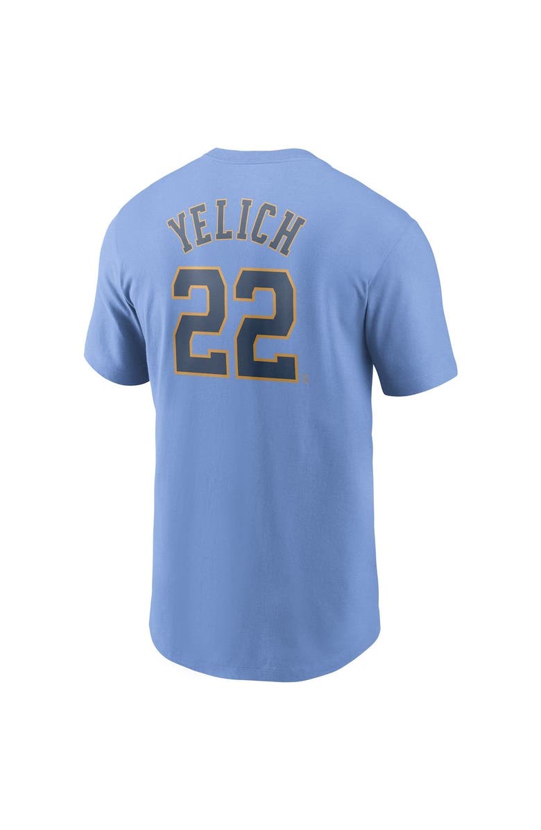 Nike Men's Nike Christian Yelich Light Blue Milwaukee Brewers Name & Number T-Shirt, Alternate, color, Light Blue