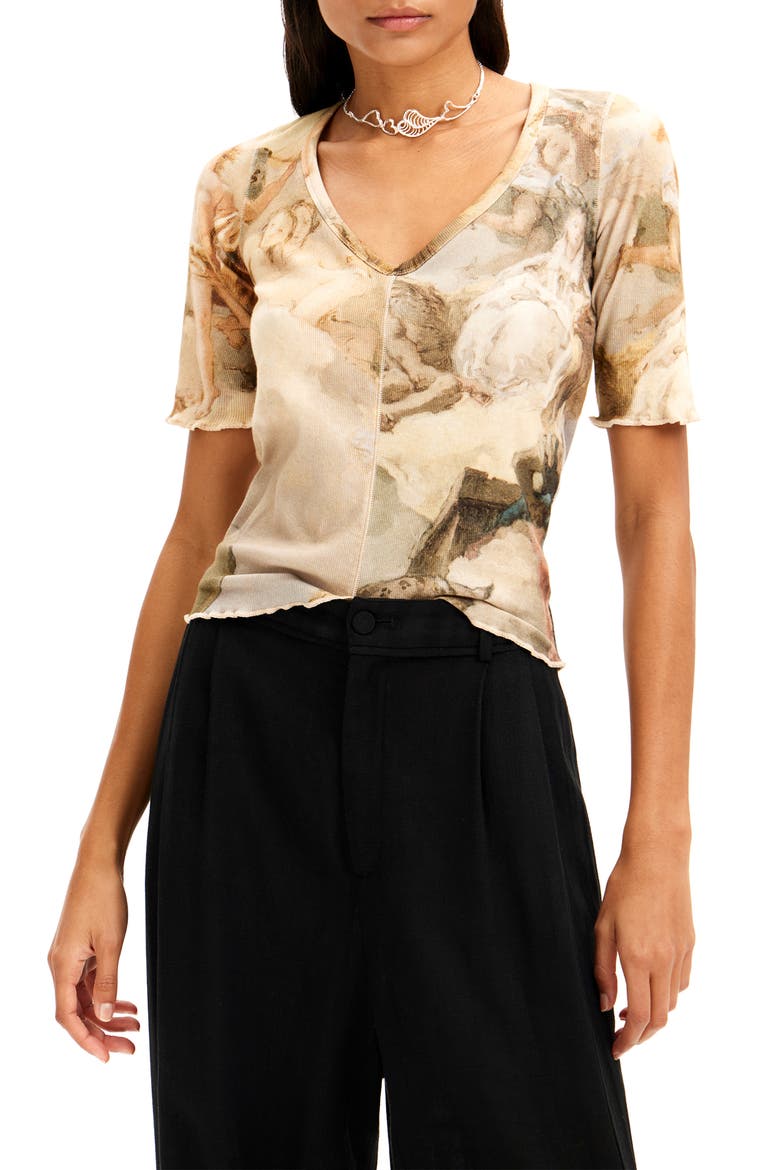 TS Art Rib Top, Main, color, BROWN
